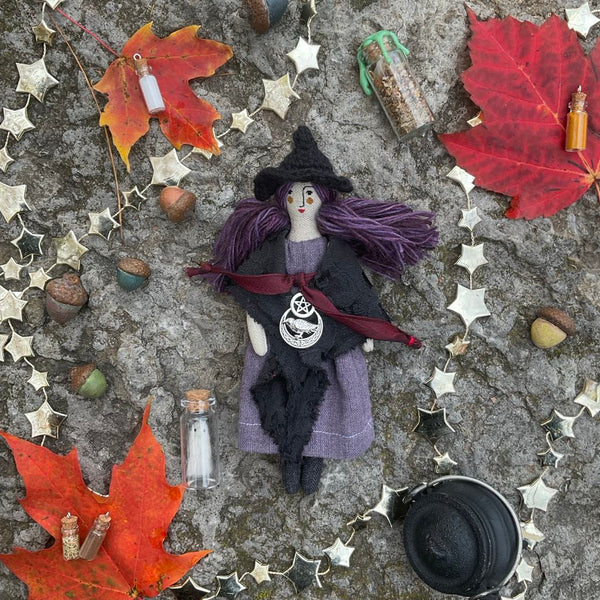 The Laurel Witch Wheel of the Year Art Doll - Samhain Little Witch 1