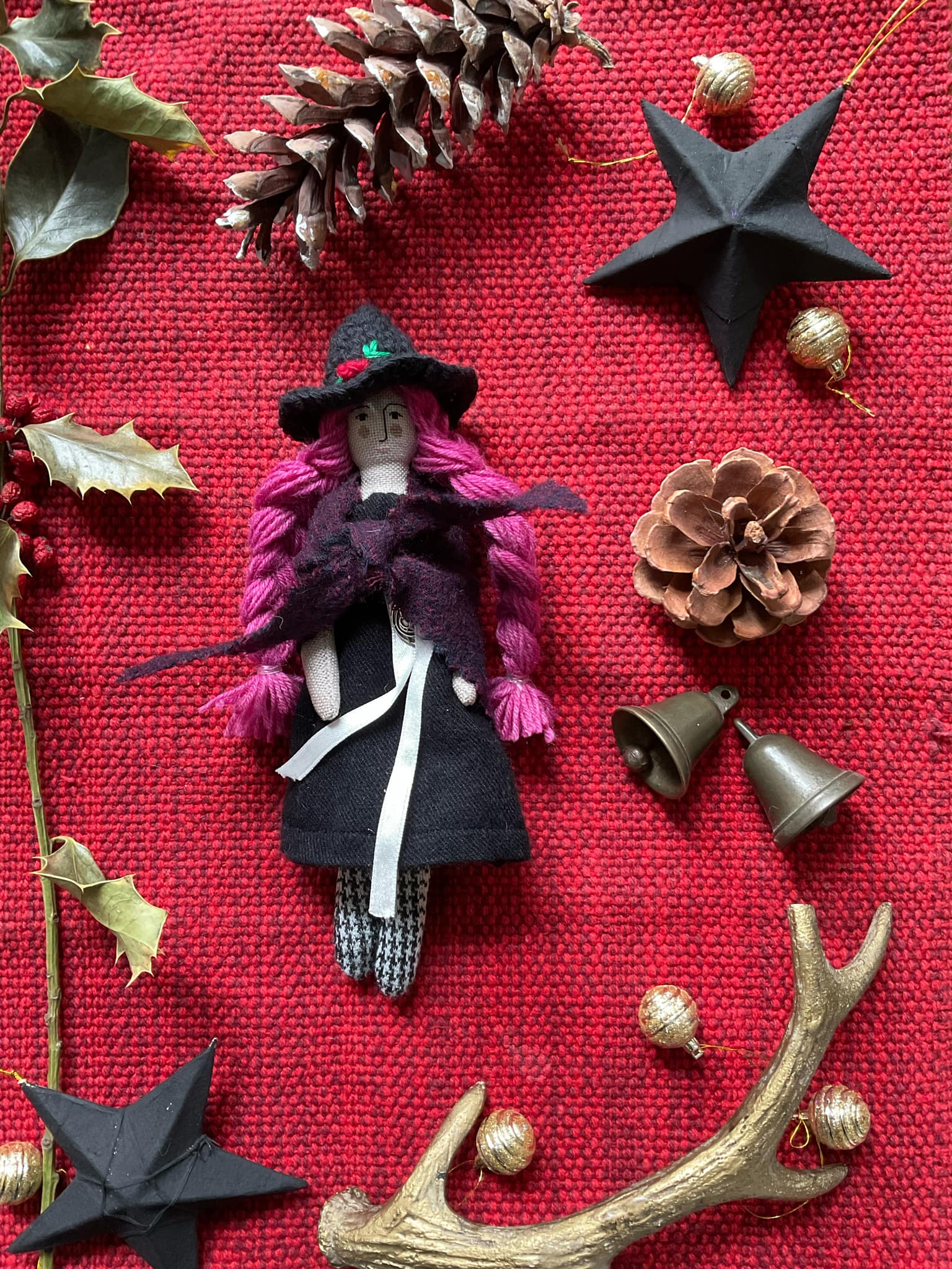 The Laurel Witch Wheel of the Year Art Doll - Yule Little Witch 2