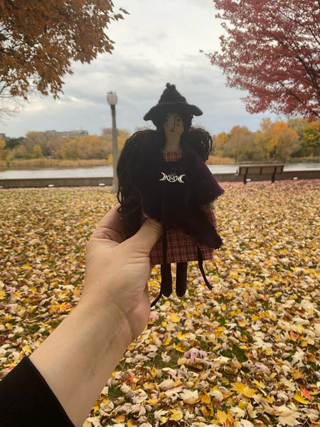 The Laurel Witch Wheel of the Year Art Doll - Samhain Little Witch 6