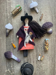 The Laurel Witch Wheel of the Year Art Doll - Samhain Little Witch 3