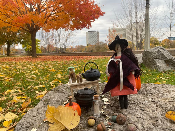 The Laurel Witch Wheel of the Year Art Doll - Samhain Little Witch 3