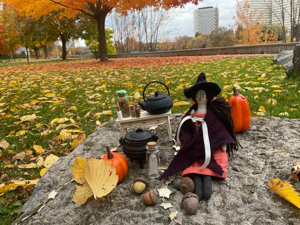 The Laurel Witch Wheel of the Year Art Doll - Samhain Little Witch 3