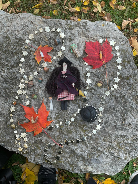 The Laurel Witch Wheel of the Year Art Doll - Samhain Little Witch 6