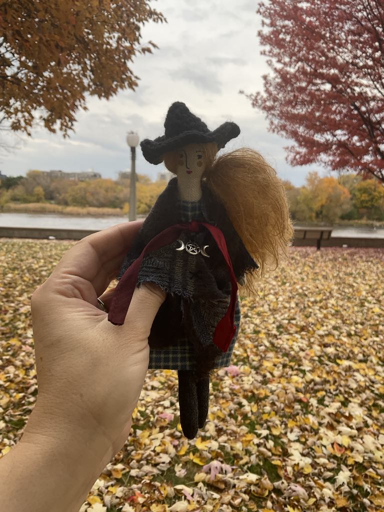 The Laurel Witch Wheel of the Year Art Doll - Samhain Little Witch 4