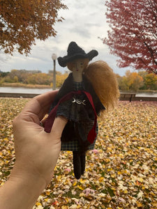 The Laurel Witch Wheel of the Year Art Doll - Samhain Little Witch 4