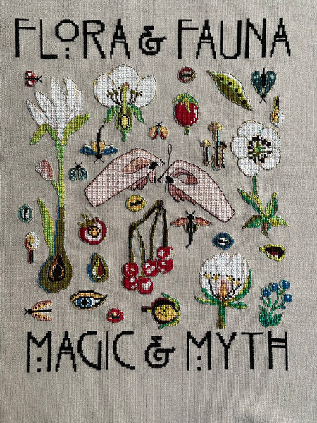 The Laurel Witch Cross Stitch Pattern PDF - Mystic Sampler - Flora & Fauna, Magic & Myth