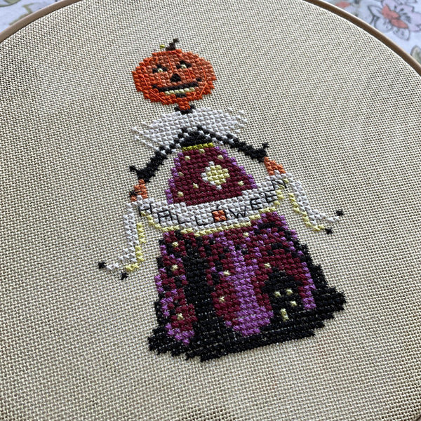 The Laurel Witch Cross Stitch Pattern PDF - Little Halloweenies - Jacqueline O' Lantern