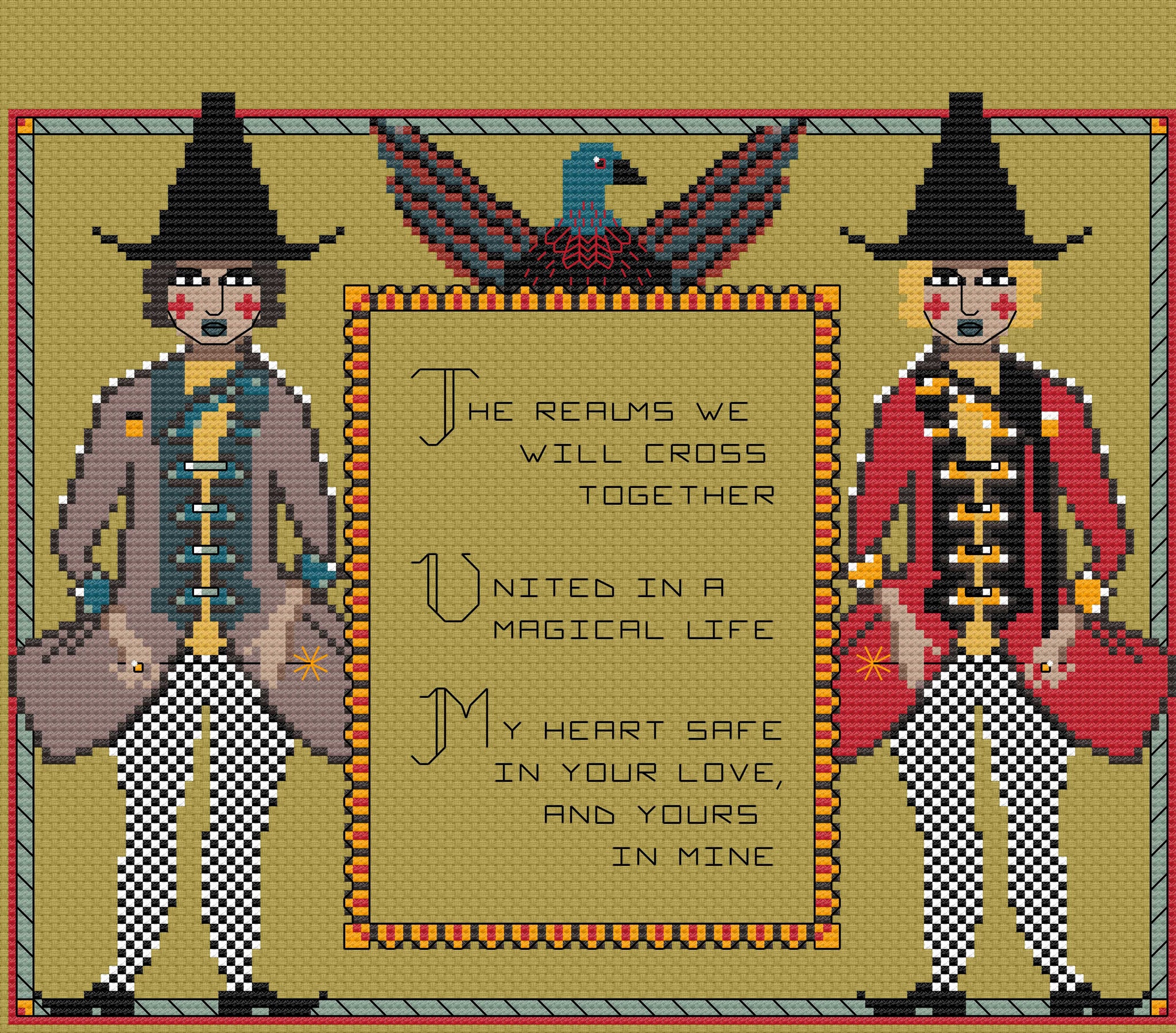 The Laurel Witch Cross Stitch Pattern PDF: Magickal Marriage Option C