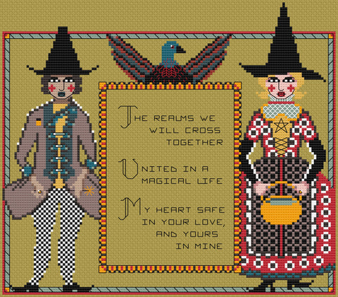 The Laurel Witch Cross Stitch Pattern PDF: Magickal Marriage Option A