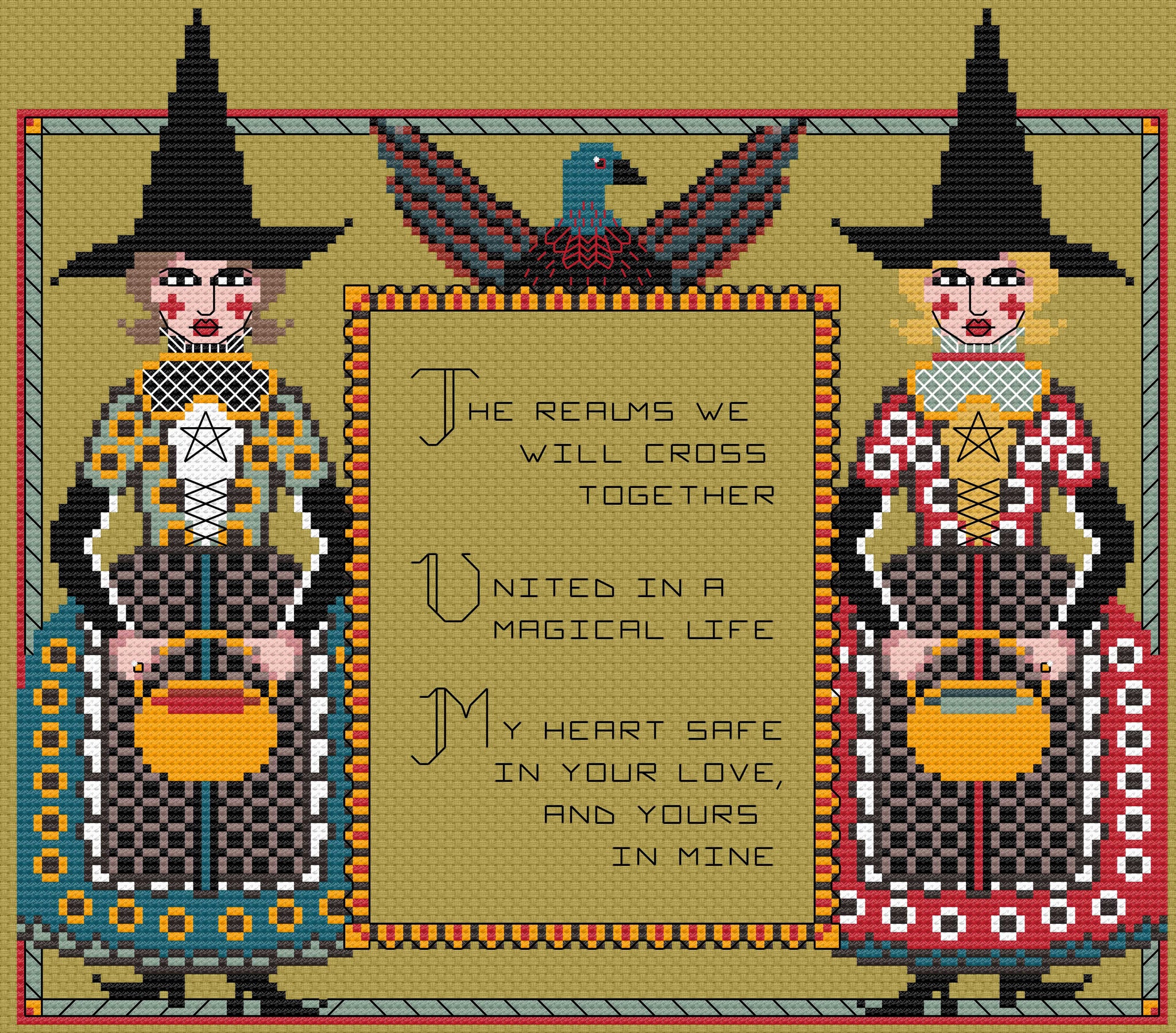 The Laurel Witch Cross Stitch Pattern PDF: Magickal Marriage Option B