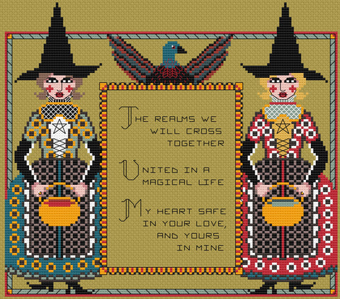 The Laurel Witch Cross Stitch Pattern PDF: Magickal Marriage Option B