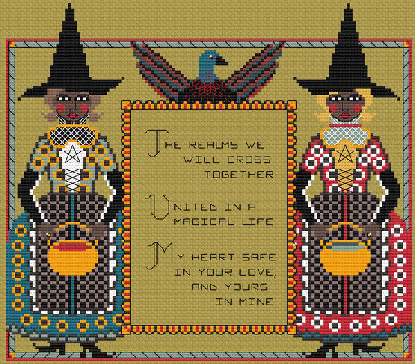 The Laurel Witch Cross Stitch Pattern PDF: Magickal Marriage Option B