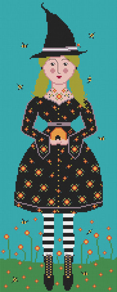 The Laurel Witch Cross Stitch Pattern PDF - Tell the Bees Witch Poppet