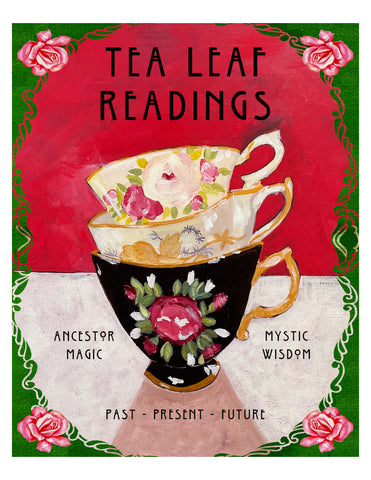 Instant Printable Download - Laura Daub Illustration - Fortune Teller - The Art of Tea Leaf Readings