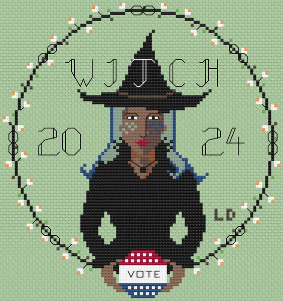 The Laurel Witch Cross Stitch Pattern PDF - Witch Vote 2024