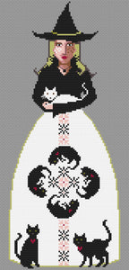 The Laurel Witch Cross Stitch Pattern PDF - Cat Lady Witch