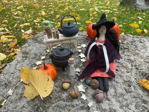 The Laurel Witch Wheel of the Year Art Doll - Samhain Little Witch 3