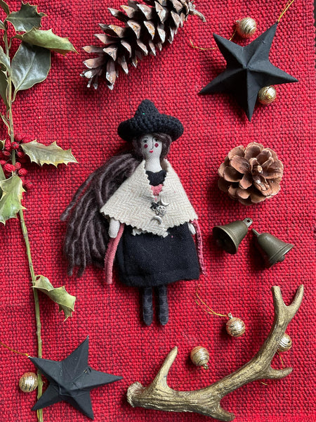 The Laurel Witch Wheel of the Year Art Doll - Yule Little Witch 3