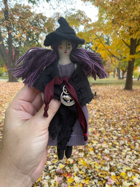 The Laurel Witch Wheel of the Year Art Doll - Samhain Little Witch 1