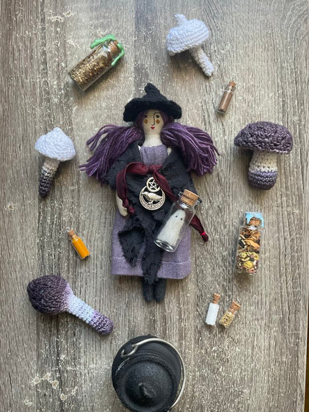 The Laurel Witch Wheel of the Year Art Doll - Samhain Little Witch 1