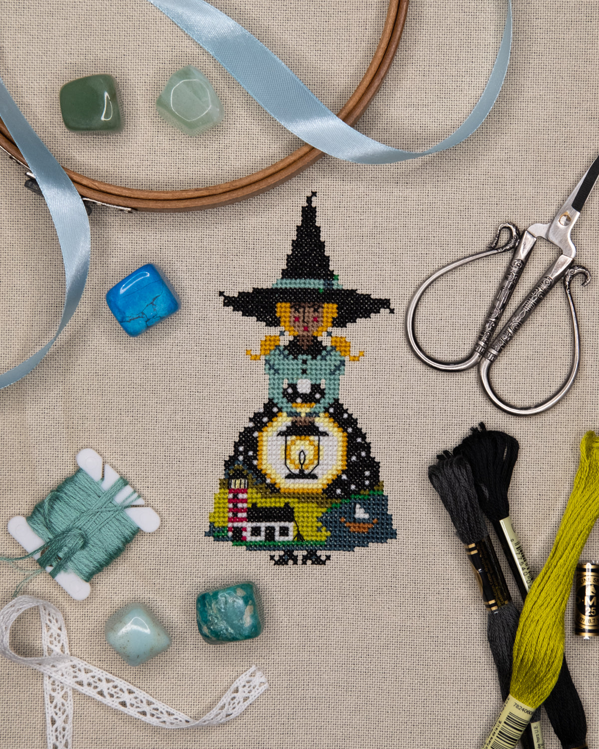 The Laurel Witch Cross Stitch Pattern PDF - Little Witches - Witch of the East