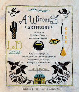 Cross Stitch Pattern PDF - The Laurel Witch - A Witches Grimoire