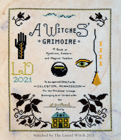 Cross Stitch Pattern PDF - The Laurel Witch - A Witches Grimoire
