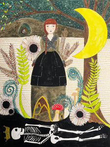 Angrboda, Solitary Witch - Original Painting 12 * 16