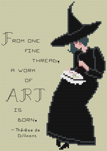The Laurel Witch Cross Stitch Pattern PDF - Modern Witches - From One Fine Thread