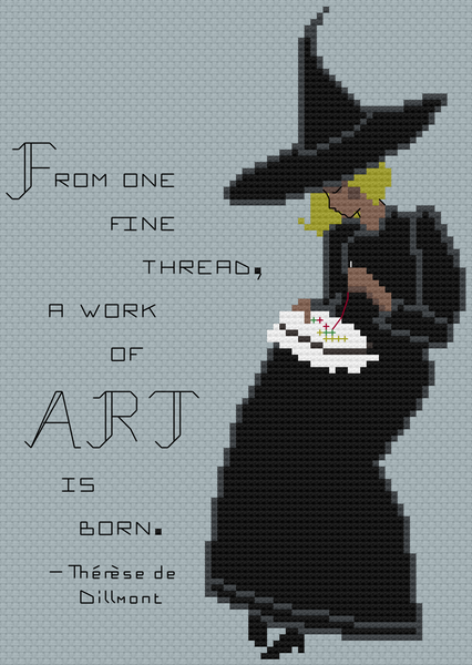 The Laurel Witch Cross Stitch Pattern PDF - Modern Witches - From One Fine Thread