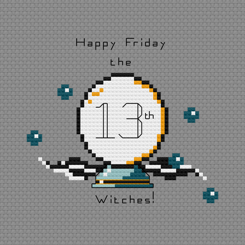 Cross Stitch Pattern PDF - Happy Friday the 13th Witches!