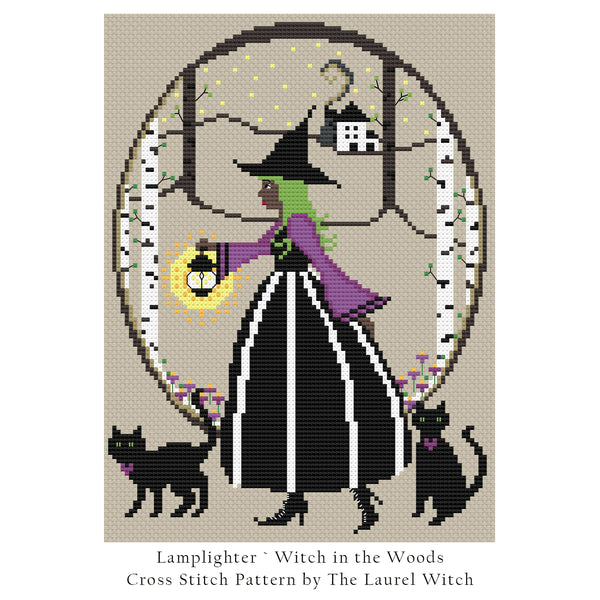 The Laurel Witch Cross Stitch Pattern PDF: Lamplighter - The Witch in the Woods