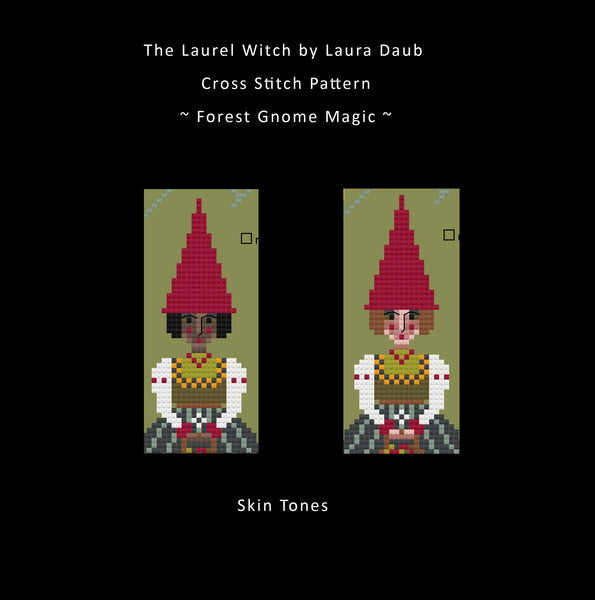 Cross Stitch Pattern PDF - The Laurel Witch - Forest Gnome Magic