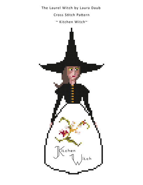 Cross Stitch Pattern PDF - The Laurel Witch - Kitchen Witch