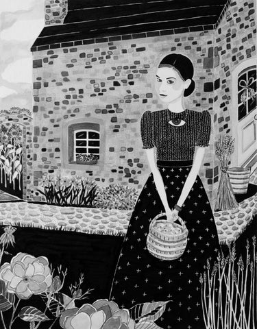August - The Feast of First Fruits - Original Black and White Pen and Ink Illustration