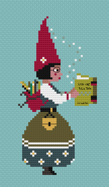 The Laurel Witch Cross Stitch Pattern PDF - Little Gnomes - Bibliophile