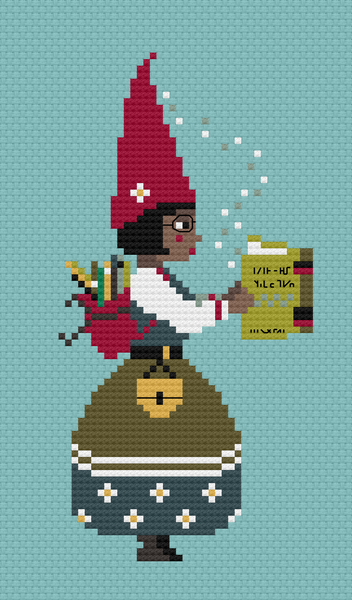 The Laurel Witch Cross Stitch Pattern PDF - Little Gnomes - Bibliophile