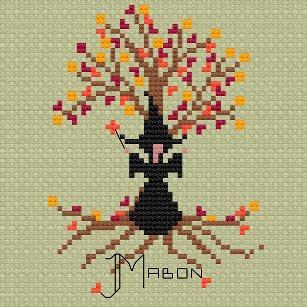 The Laurel Witch Cross Stitch Pattern PDF - Wheel of the Year