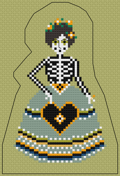 The Laurel Witch Cross Stitch Pattern PDF - Little Skeletons - My Dear Heart