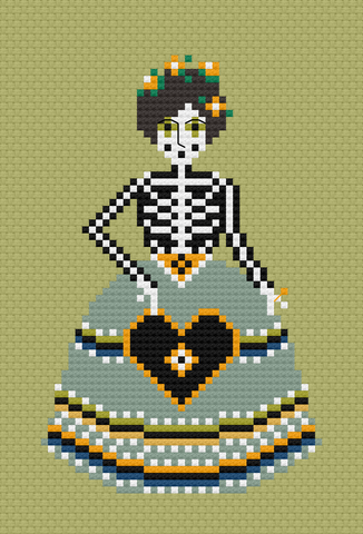 The Laurel Witch Cross Stitch Pattern PDF - Little Skeletons - My Dear Heart