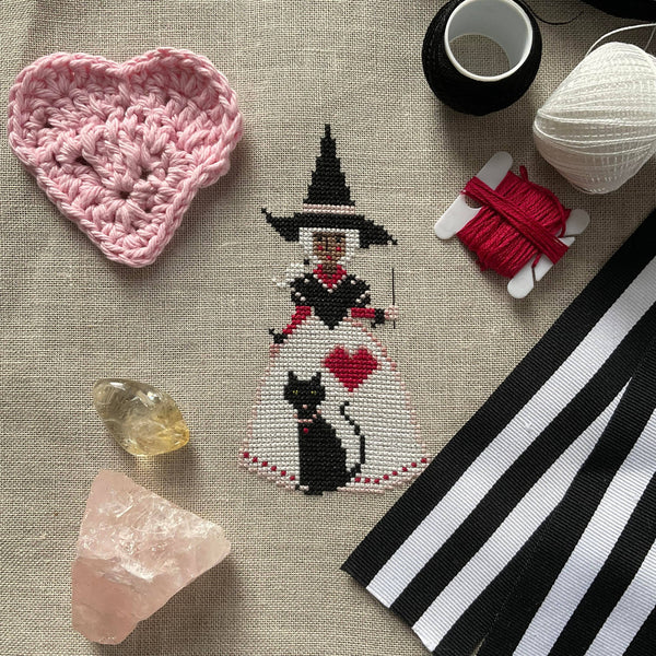 The Laurel Witch Cross Stitch Pattern PDF - Little Witches - A Witch and Her Familiar