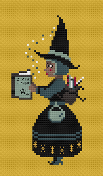 The Laurel Witch Cross Stitch Pattern PDF - Little Witches - Bibliophile