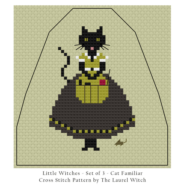 The Laurel Witch Cross Stitch Pattern PDF - Little Witches - The 3 Familiars