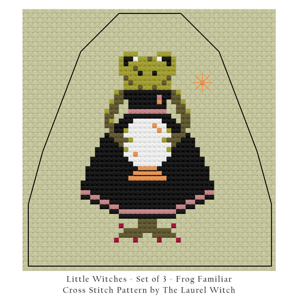 The Laurel Witch Cross Stitch Pattern PDF - Little Witches - The 3 Familiars
