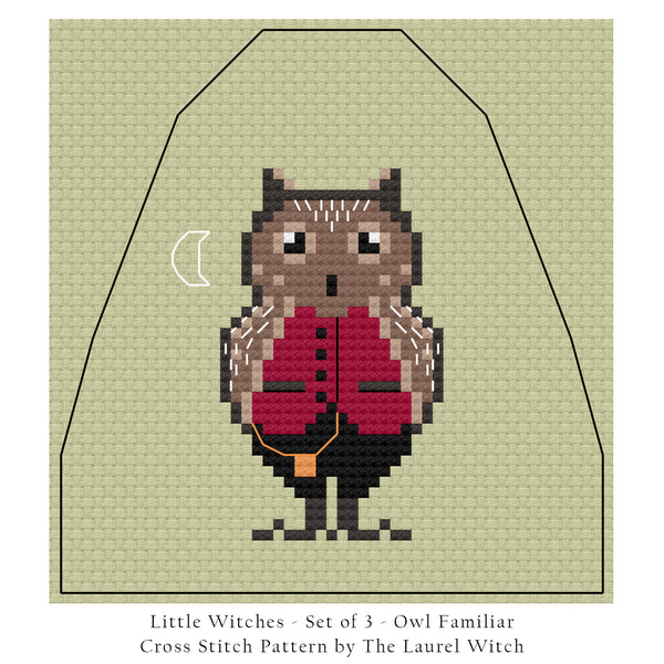 The Laurel Witch Cross Stitch Pattern PDF - Little Witches - The 3 Familiars