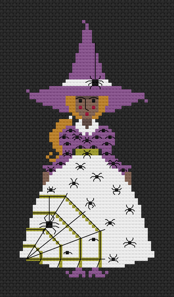 The Laurel Witch Cross Stitch Pattern PDF - Little Witches - Spider Mama