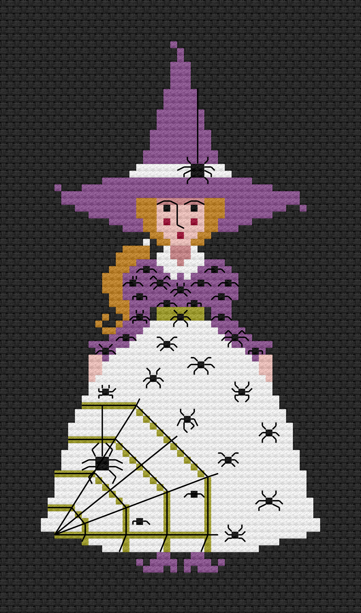 The Laurel Witch Cross Stitch Pattern PDF - Little Witches - Spider Mama