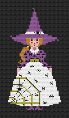 The Laurel Witch Cross Stitch Pattern PDF - Little Witches - Spider Mama