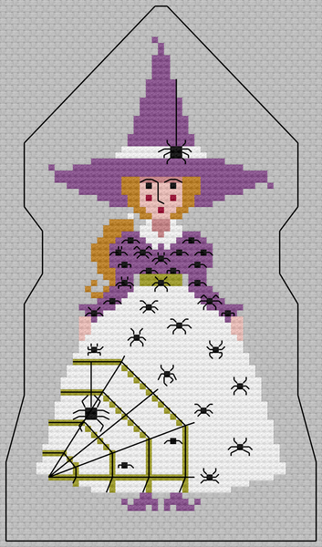 The Laurel Witch Cross Stitch Pattern PDF - Little Witches - Spider Mama