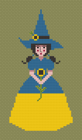 The Laurel Witch Cross Stitch Pattern PDF - Little Witches - Ukraine - FREE using discount code!